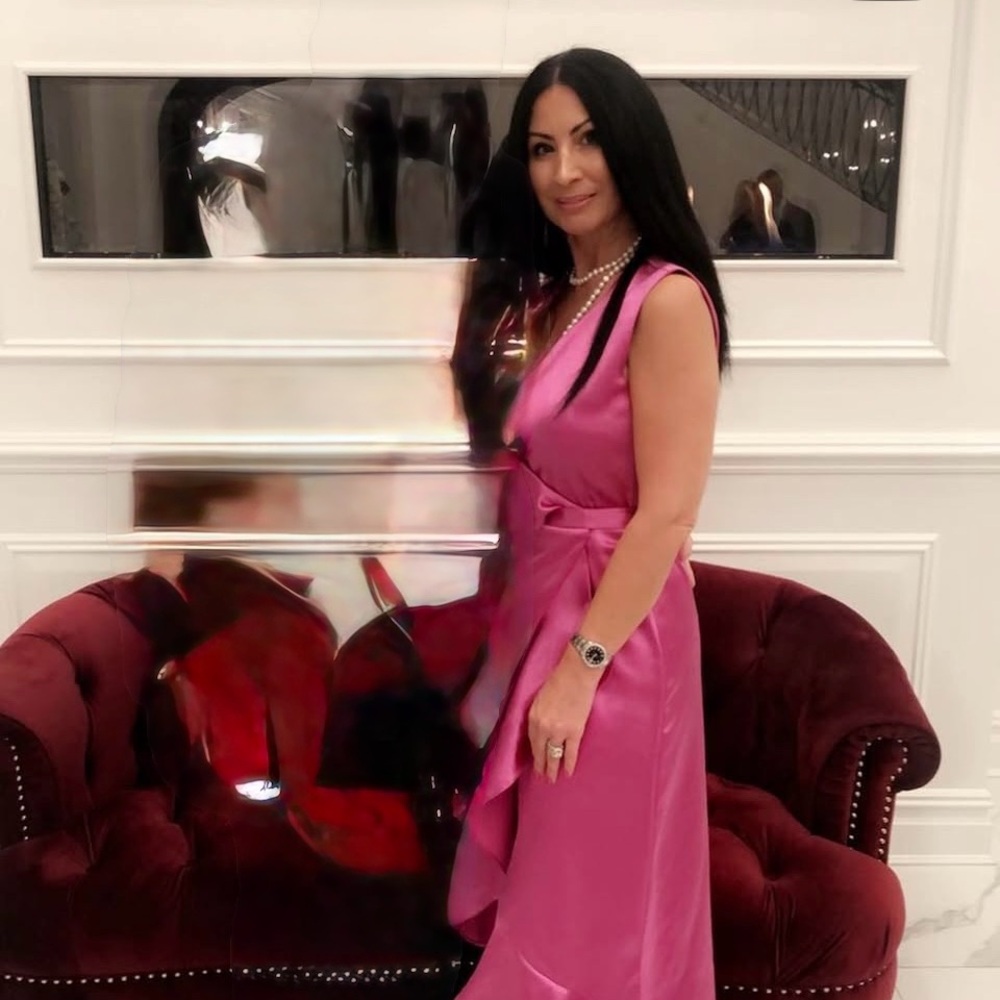 Maje Fuchsia Satin Wedding Gown